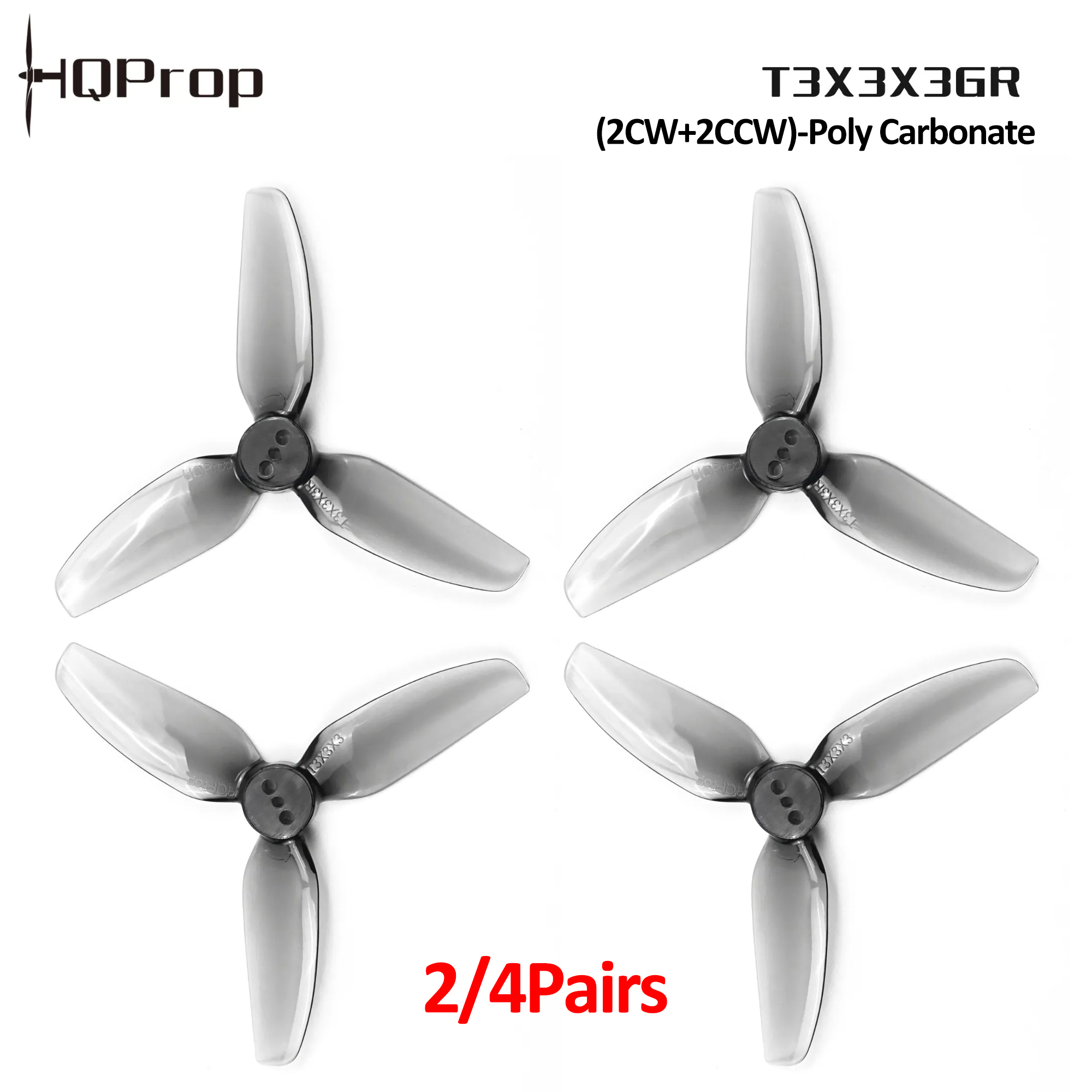 2/4 Pairs HQProp T3X3X3GR Prop - Drone Racing Motor ulasan dan harga